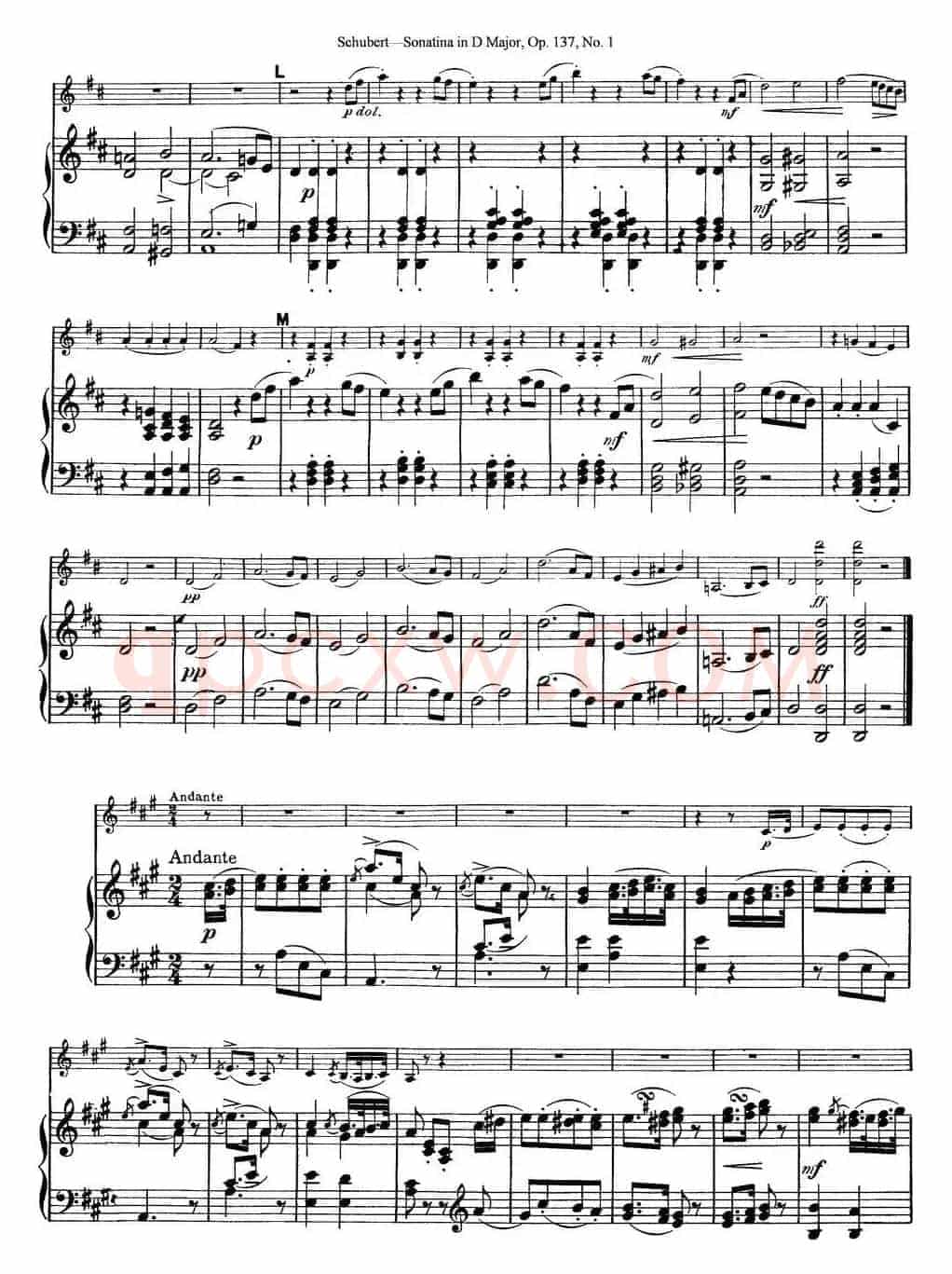 Violin Sonatina in D major Op.137 No.1（小提琴+钢琴伴奏）