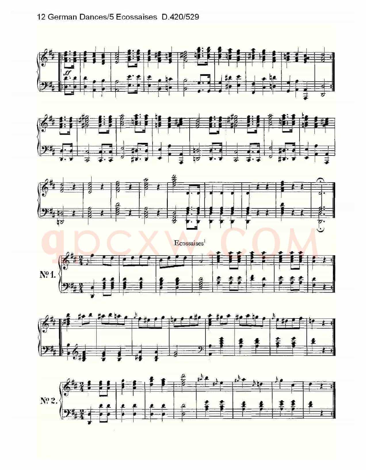 12 German Dances/5 Ecossaises D.420/529