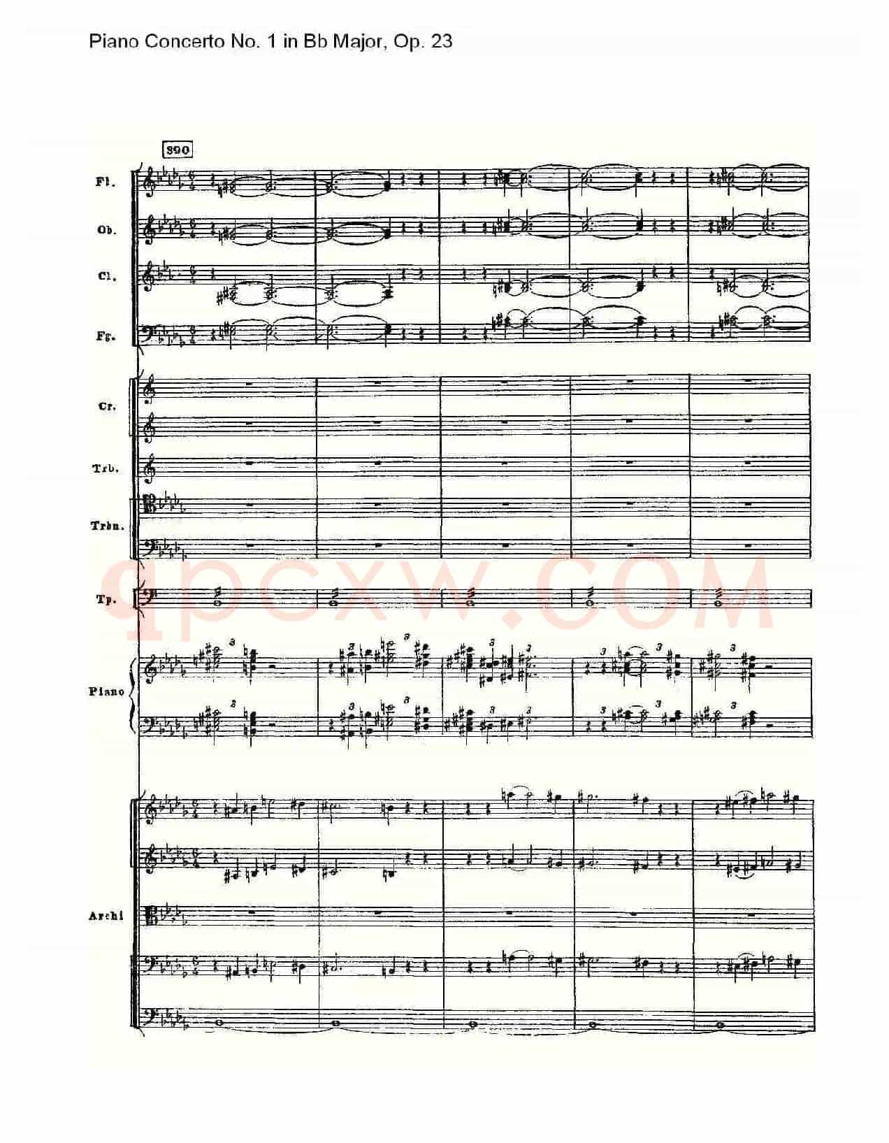 Bb大调第一钢琴协奏曲,Op.23第一乐章第二部(一)