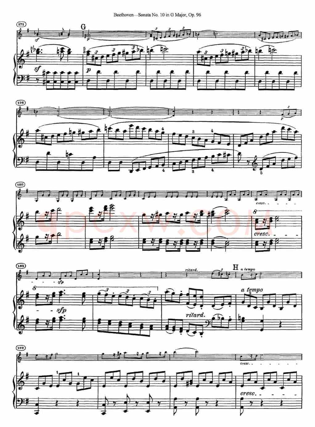 Violin Sonata No.10 in G Major Op.96（小提琴+钢琴伴奏）