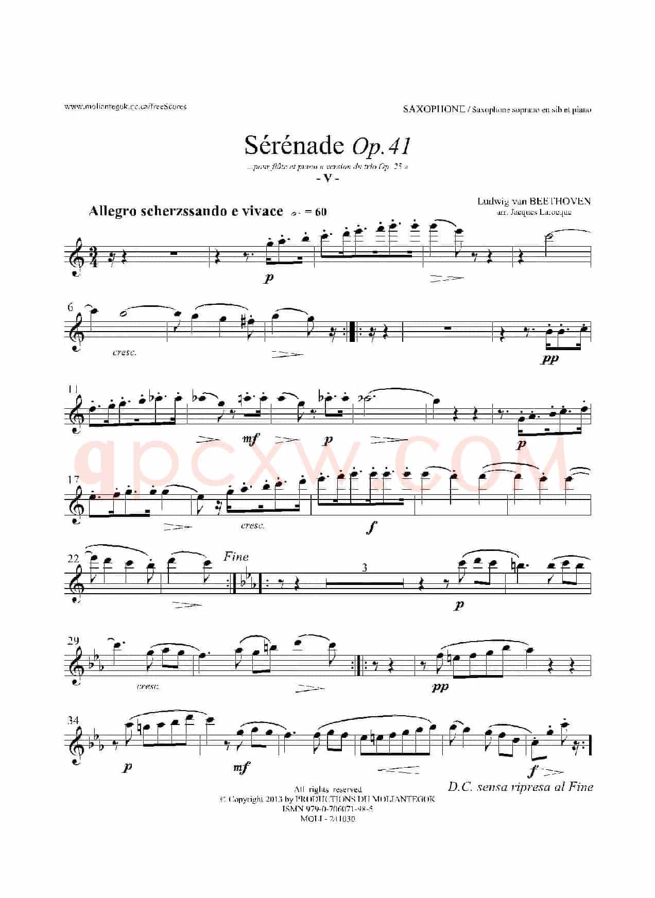 小夜曲 Op.41（高音萨克斯）
