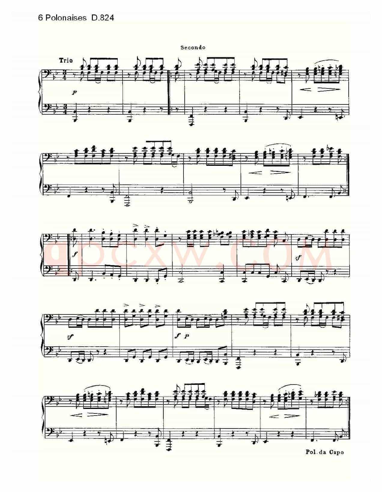 6 Polonaises D.824（6波罗乃兹舞曲 D.824）