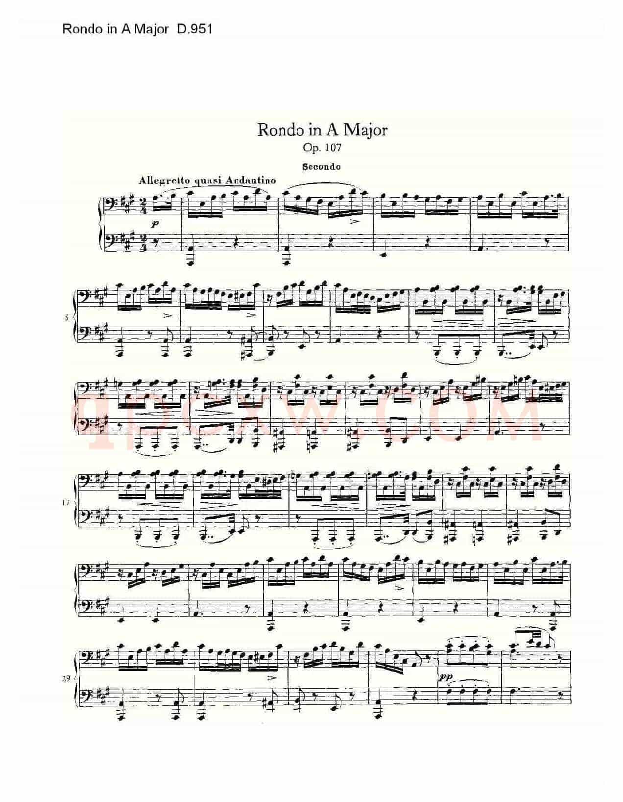 Rondo in A Major D.951(A大调回旋曲D.951)