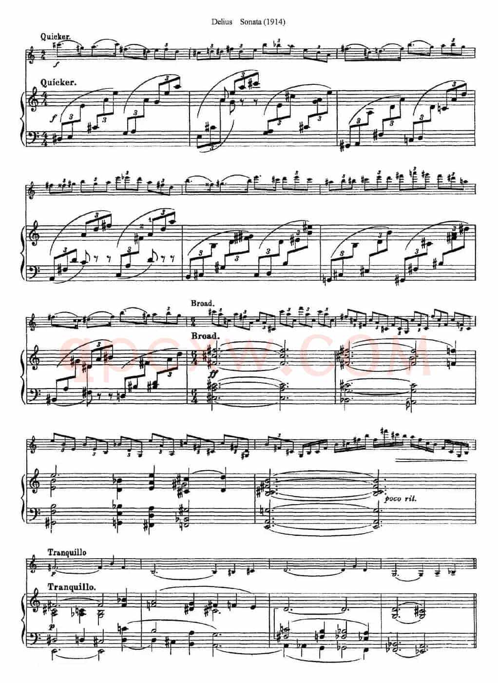 Delius Sonata（小提琴+钢琴伴奏）