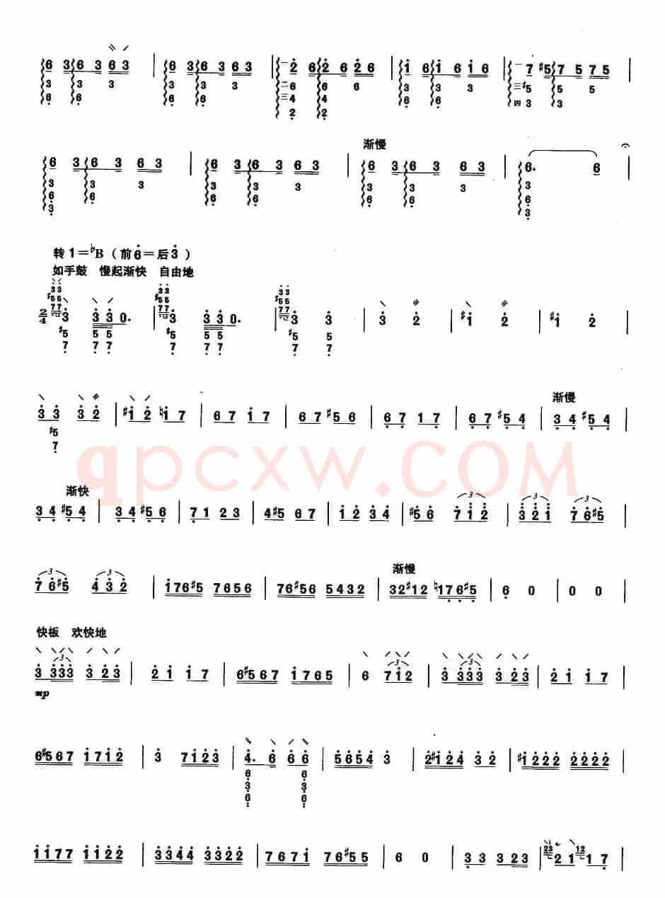 柳琴考级曲目七级：葡萄架下