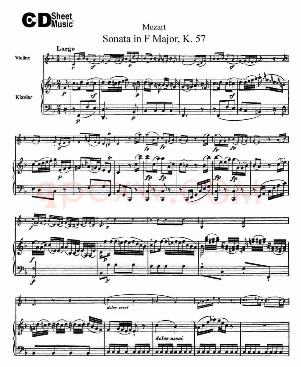 Violin Sonata in F Major K.357（小提琴+钢琴伴奏）