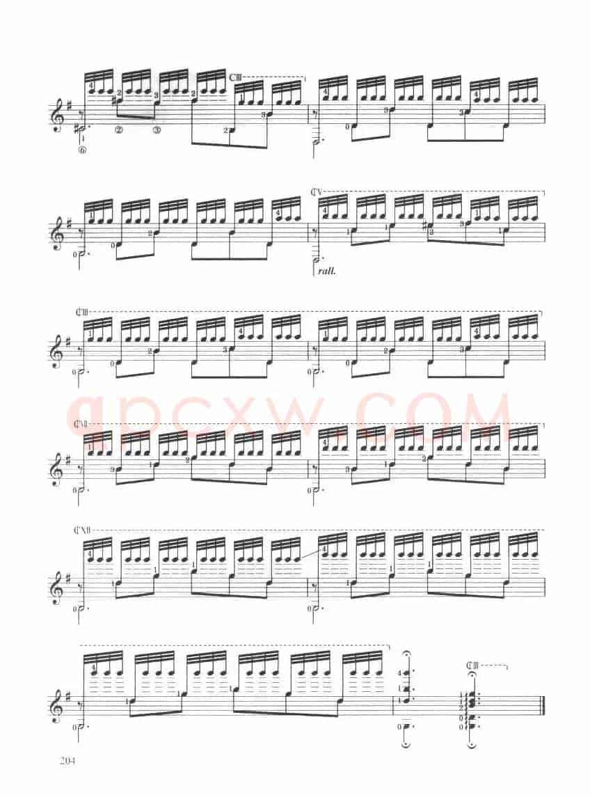 古典吉他考级十级外国乐曲A组（1、梦中的森林）