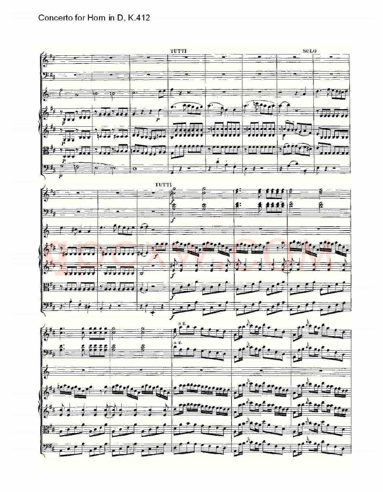 Concerto for Horn in D, K.412(D调法国号协奏曲, K.412)