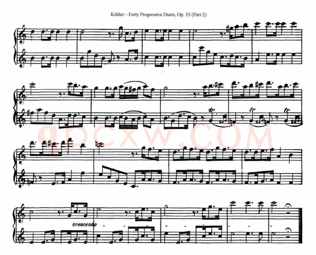 柯勒40首长笛提高练习曲OP.55（二重奏）（NO.8）