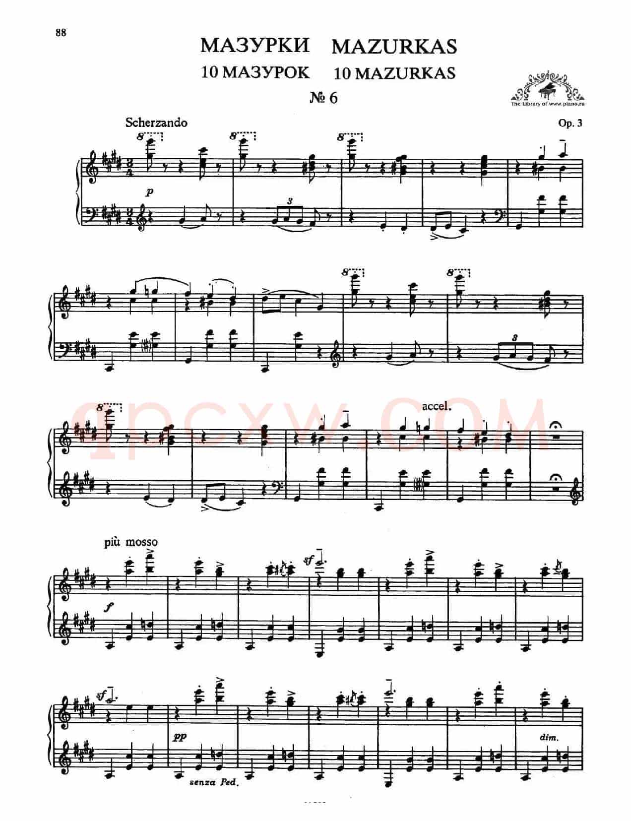 Ten Mazurkas Op.3（10首玛祖卡·6）