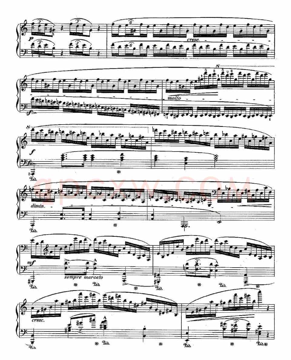 肖邦钢琴练习曲，Op.25之十一