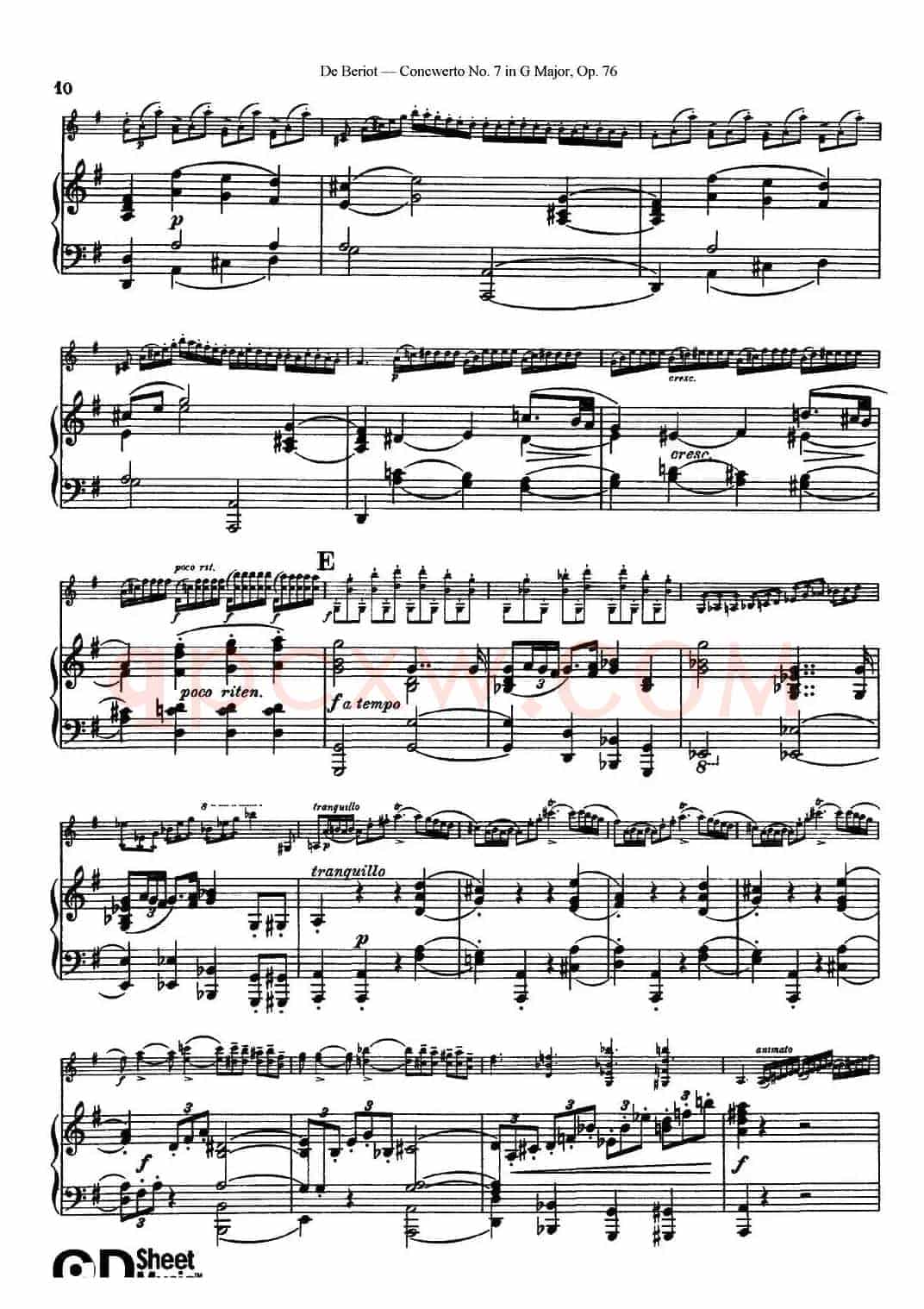 G大调第七协奏曲（Concerto No.7 in G Major）Op.76（小提琴+钢琴伴奏）