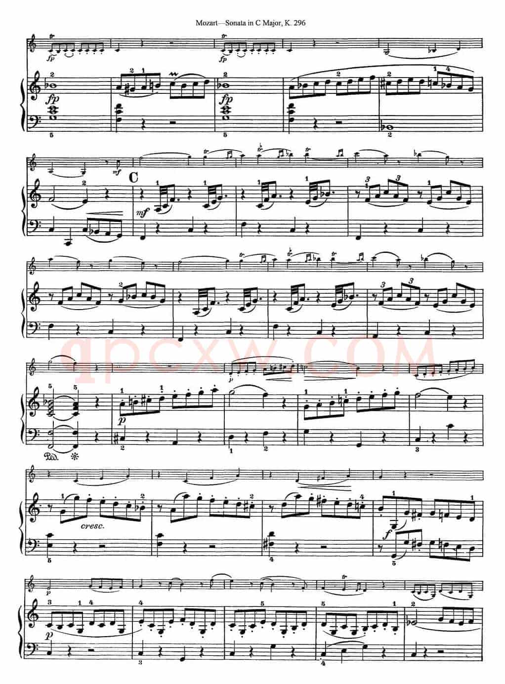 Violin Sonata in C Major K.296（小提琴+钢琴伴奏）