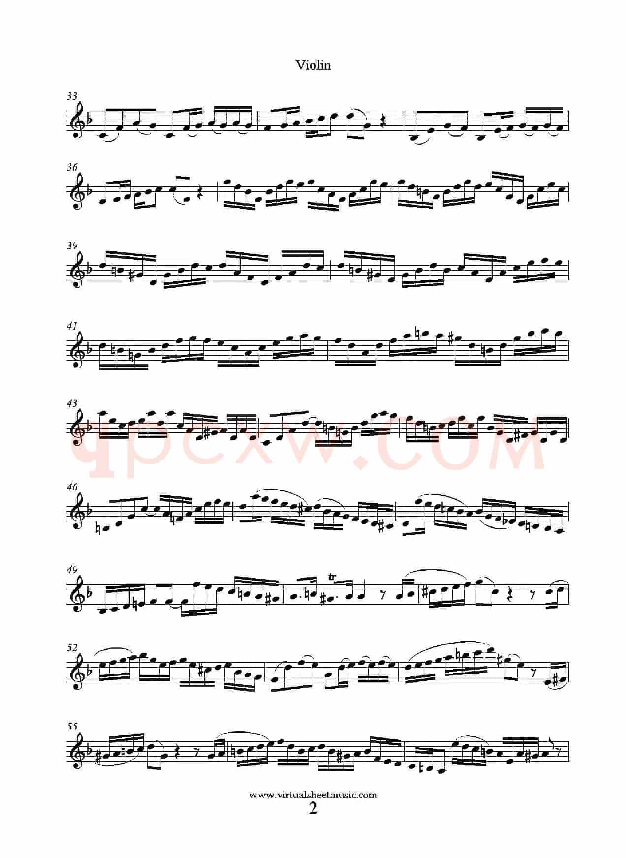 Concerto in D minor（小提琴分谱）