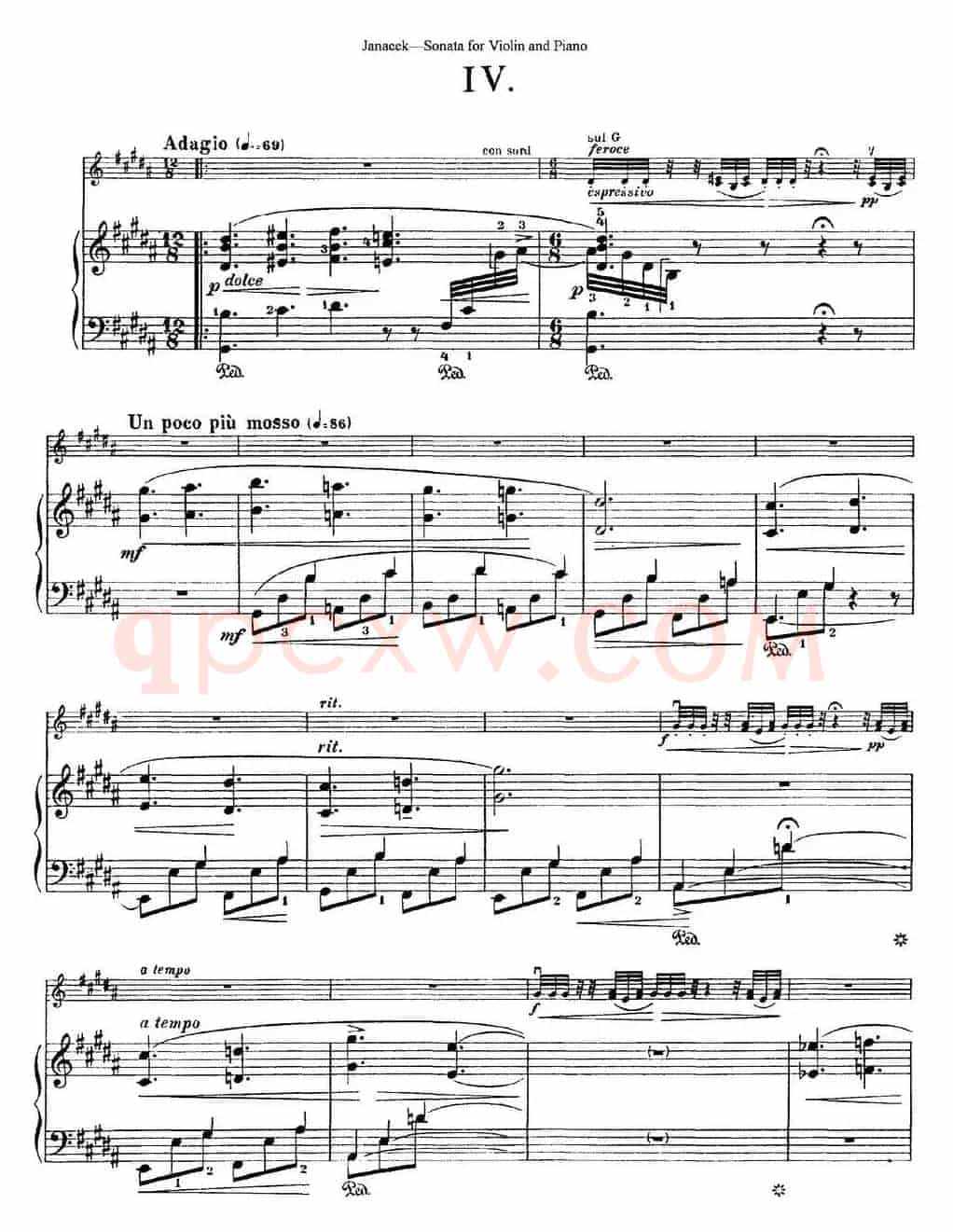 Janacek Sonata for Violin（小提琴+钢琴伴奏）
