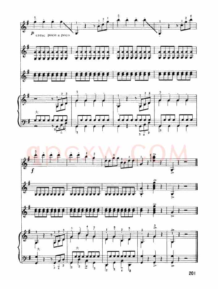 G大调弦乐小夜曲（第四乐章）（四重奏）