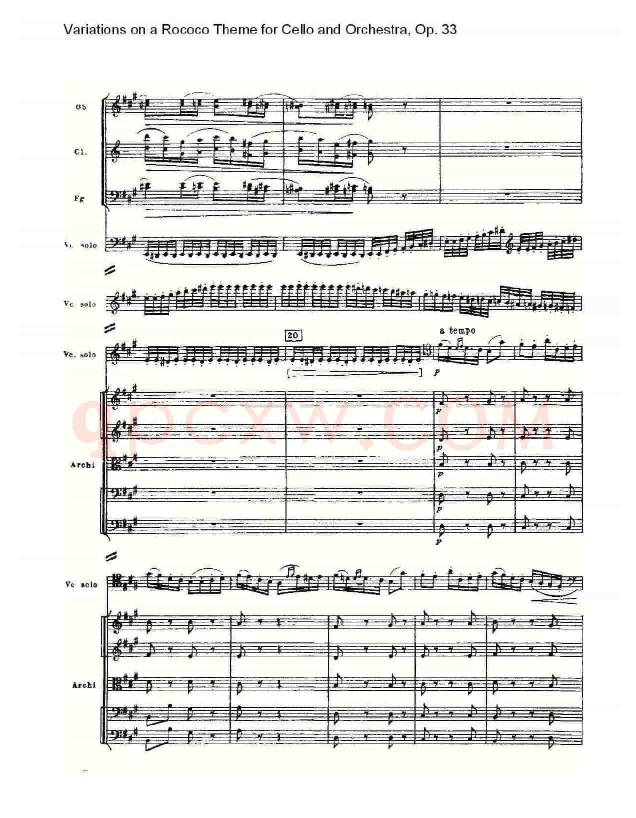 大提琴与管弦乐洛可可主题a小调变奏曲, Op.33(一)
