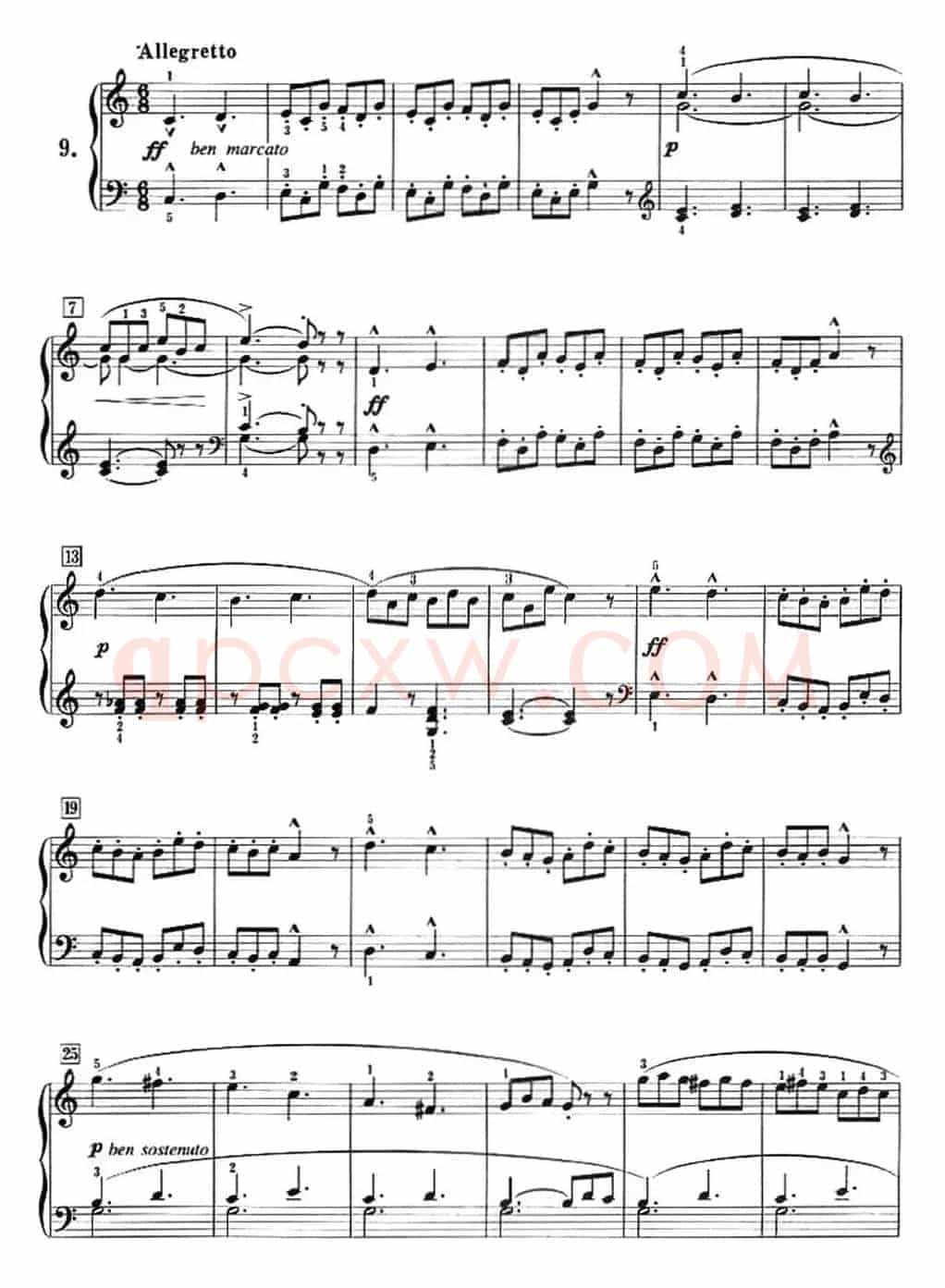50首莱蒙钢琴练习曲 作品37（NO.9）