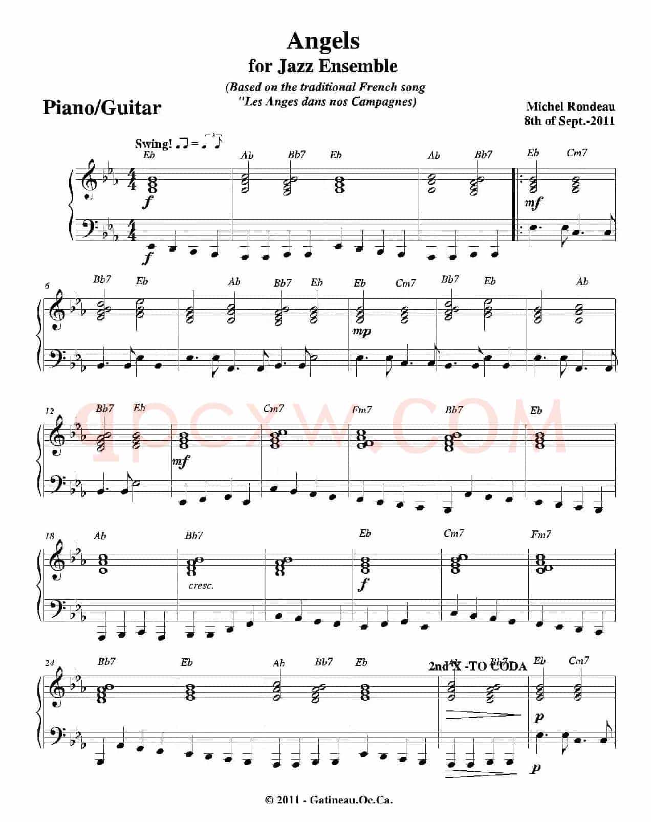 Angels for Jazz Ensemble（钢琴、吉他分谱）