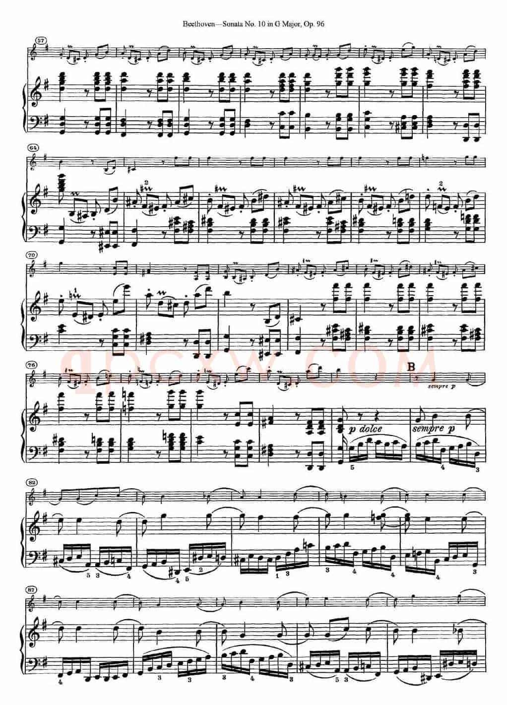 Violin Sonata No.10 in G Major Op.96（小提琴+钢琴伴奏）