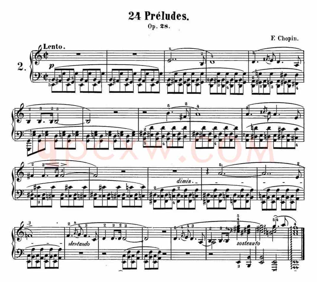 肖邦 24首钢琴前奏曲 Op.28 No.2 A小调