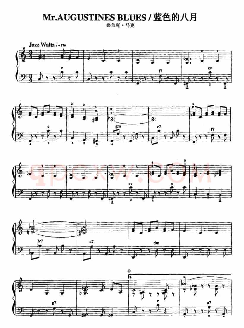 手风琴爵士乐曲：Mr.Augustines blues 蓝色的八月