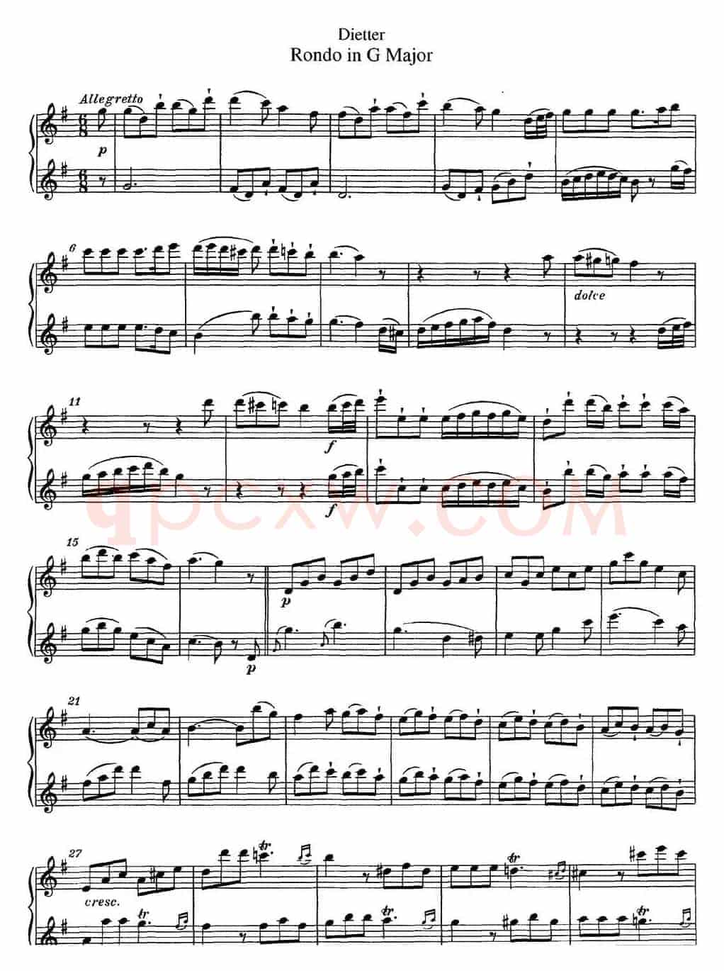 迪埃特长笛二重奏G大调回旋曲（Rondo in G Major ）