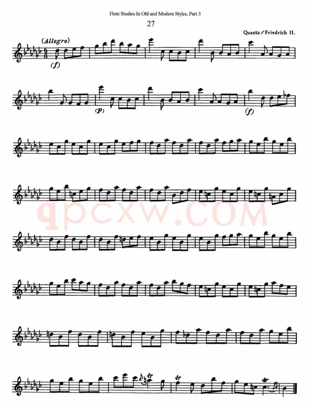 斯勒新老风格长笛练习重奏曲（第三部分）（NO.27）