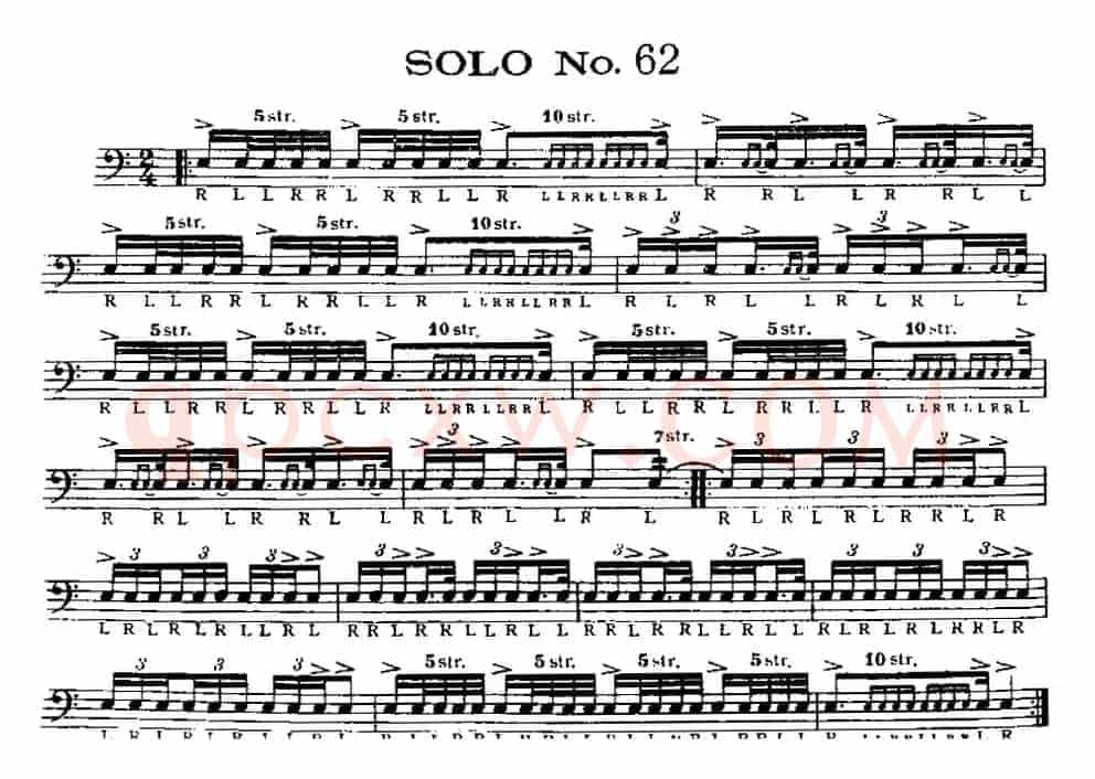 美国军鼓 SOLO No.61-65（爵士鼓谱）