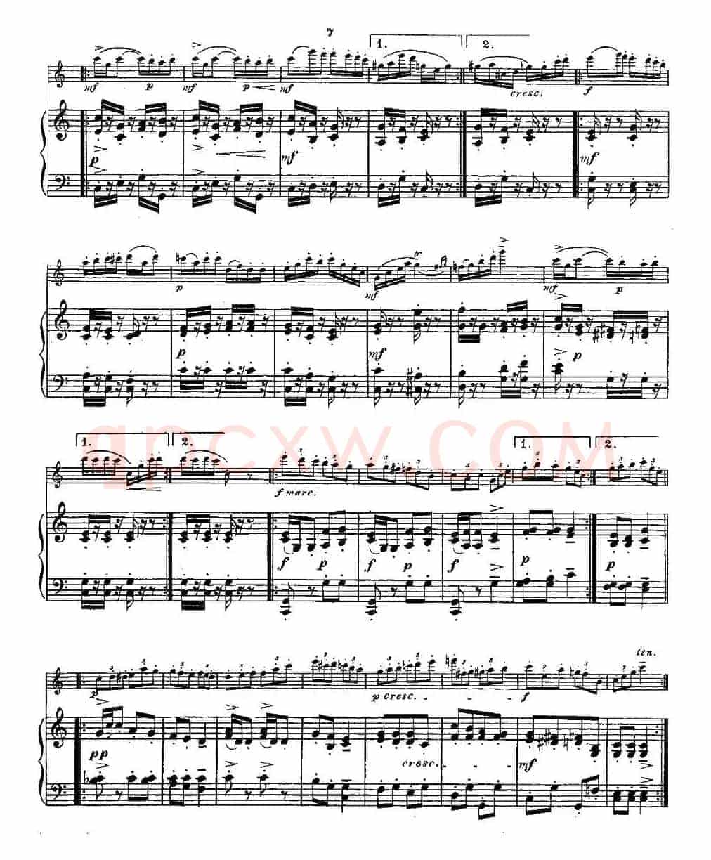 Fantaisies nationales. Op. 59, 6. （长笛+钢琴伴奏）