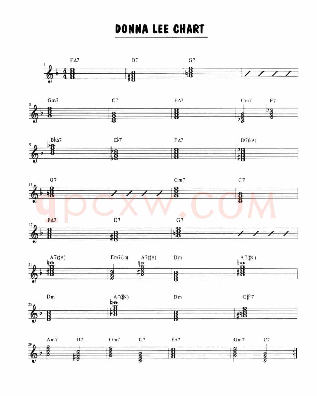 Samba Minor Chord Solo Chart
