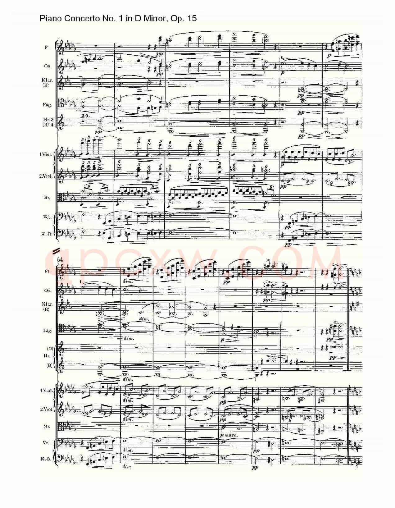 D小调钢琴第一协奏曲, Op.15第一乐章(一)