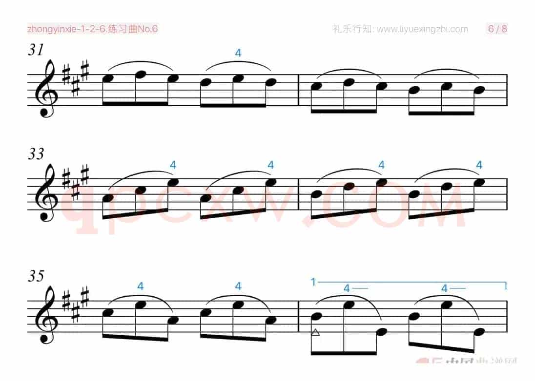 丹克拉练习曲No.6（小提琴）