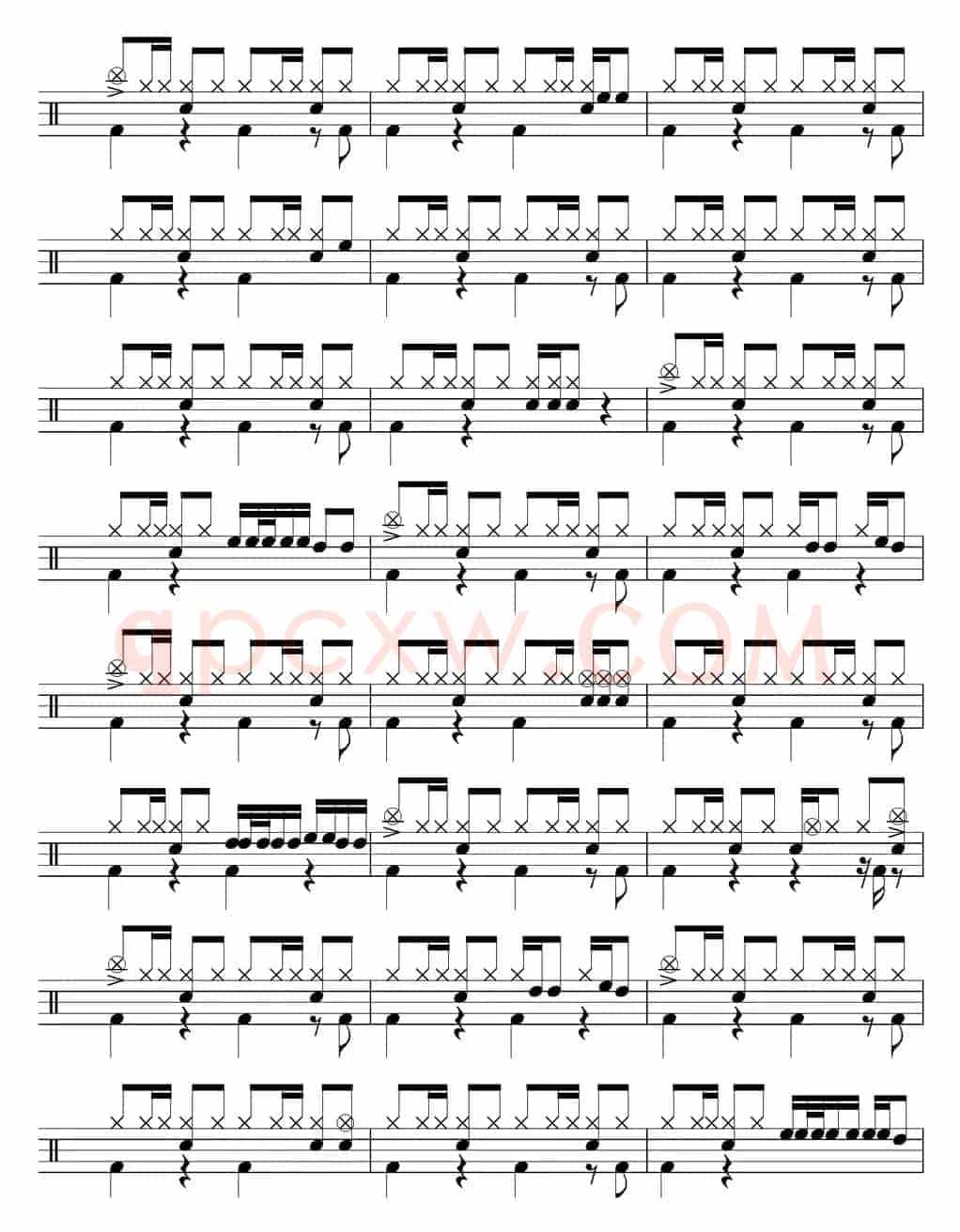 爵士鼓谱：Eagles - Hotel california
