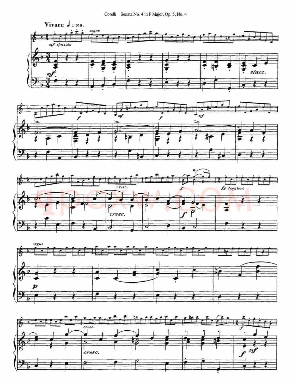 Sonata No.4 in F MajorOp.5 No.4（小提琴+钢琴伴奏）