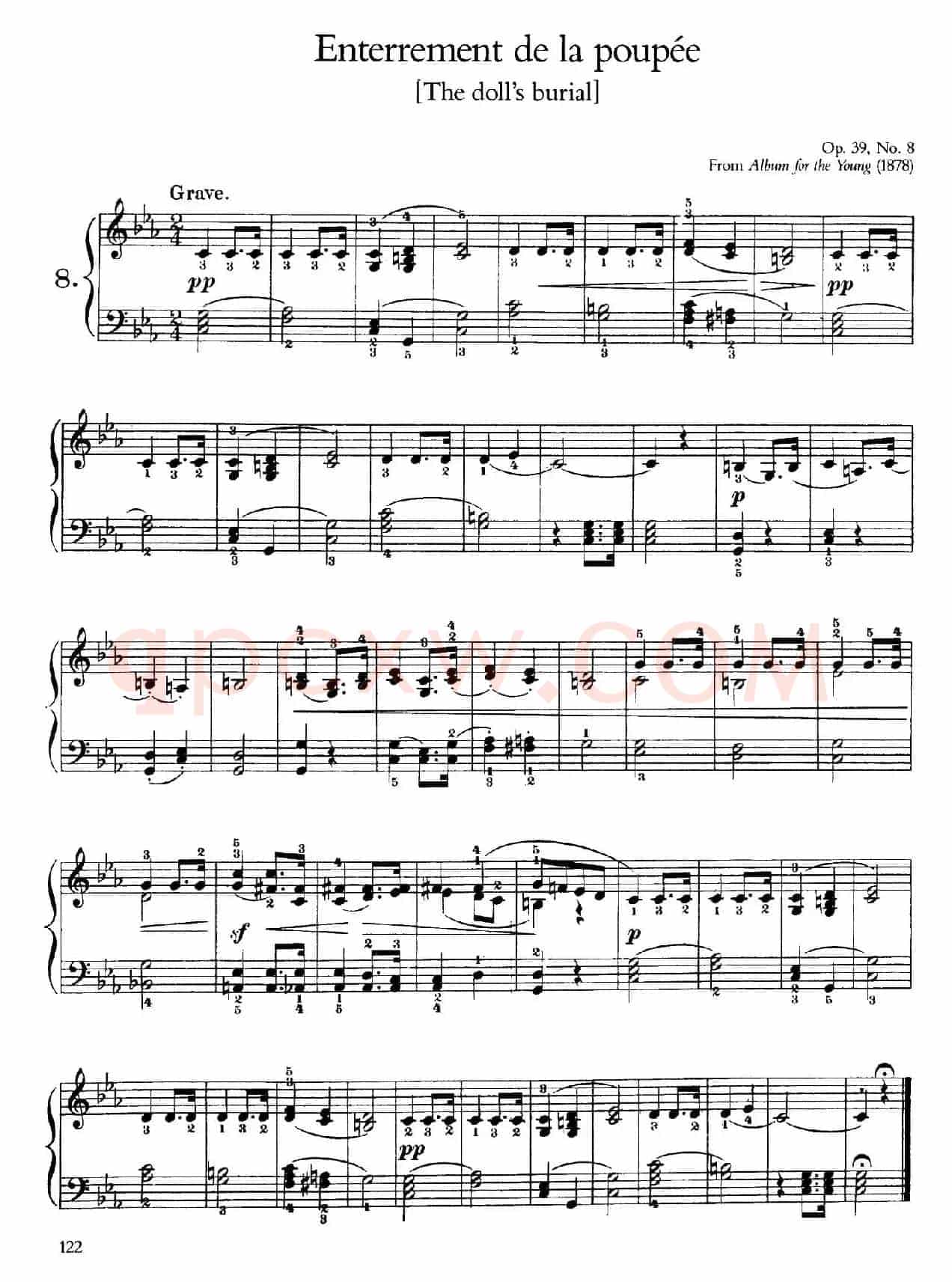 Album for the Young Op.39(儿童钢琴曲集)(8. 洋娃娃的葬礼 The Doll's Funeral)