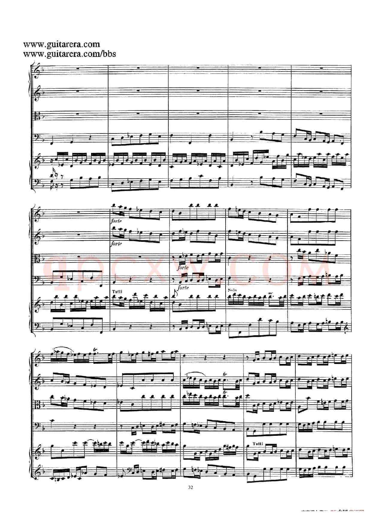 d小调第一号古钢琴协奏曲 BWV 1052(总谱)