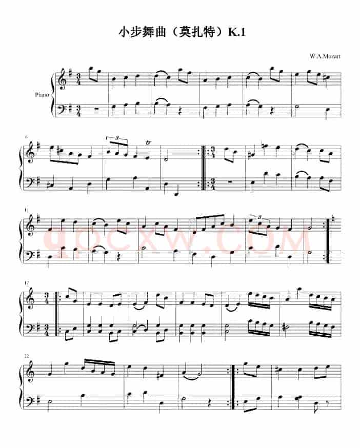 小步舞曲（莫扎特）K.1