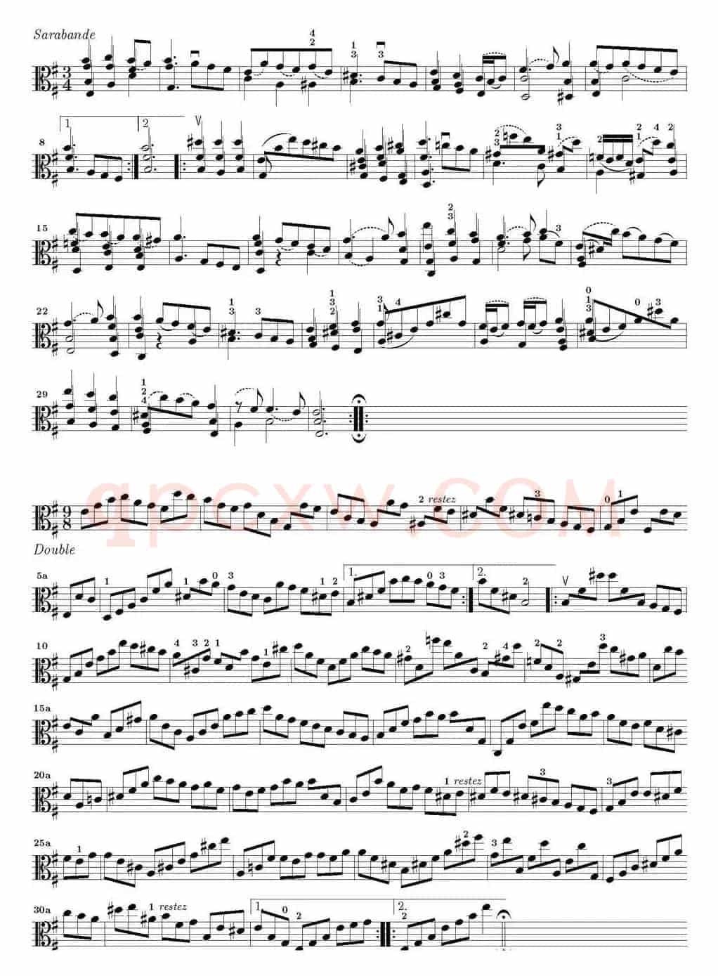 Bach Sonata BWV1002（无伴奏小提琴组曲）