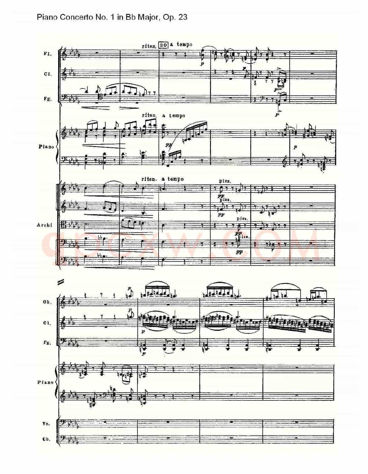 Bb大调第一钢琴协奏曲,Op.23第二乐章