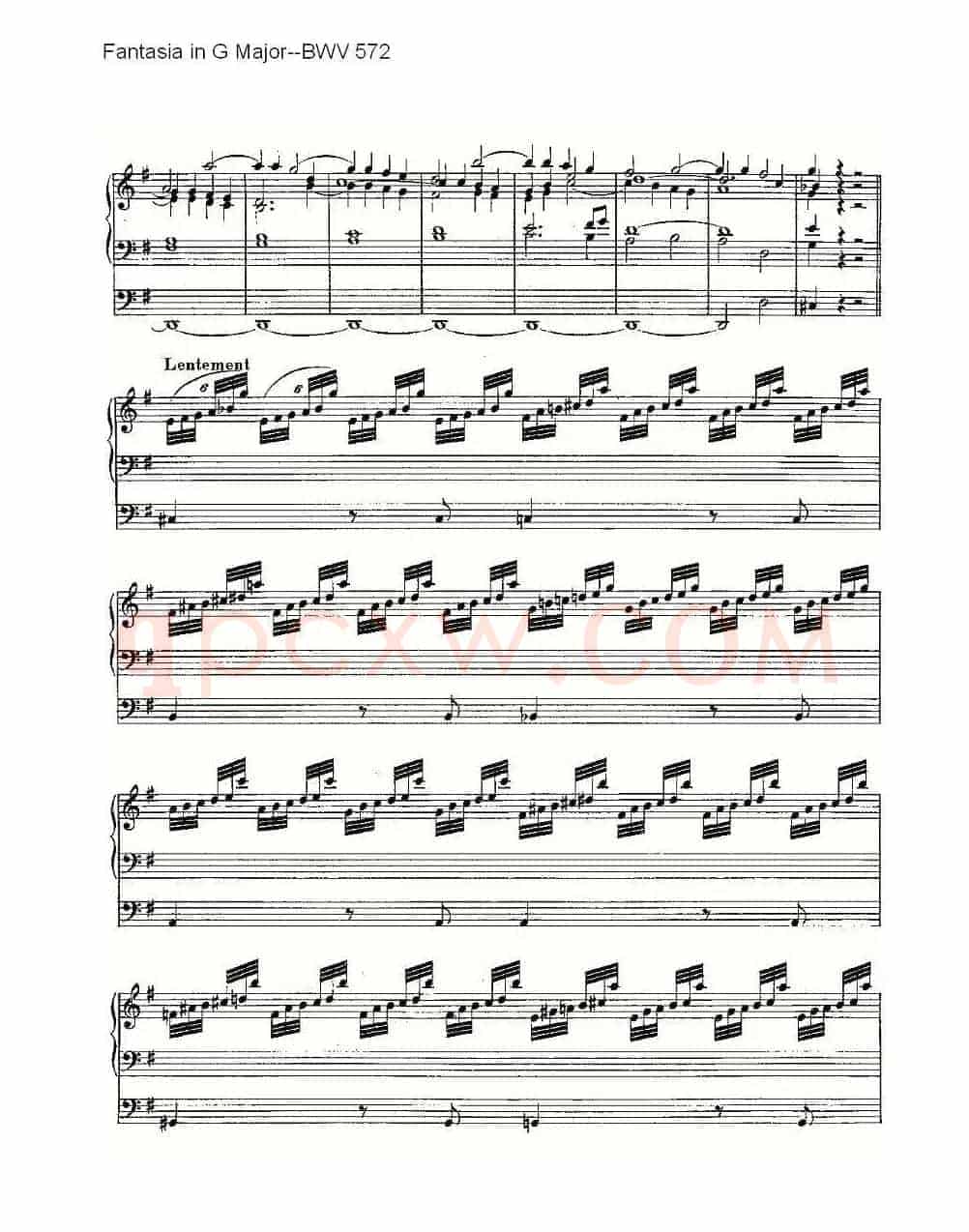 Fantasia in G Major--BWV 572 （管风琴谱）