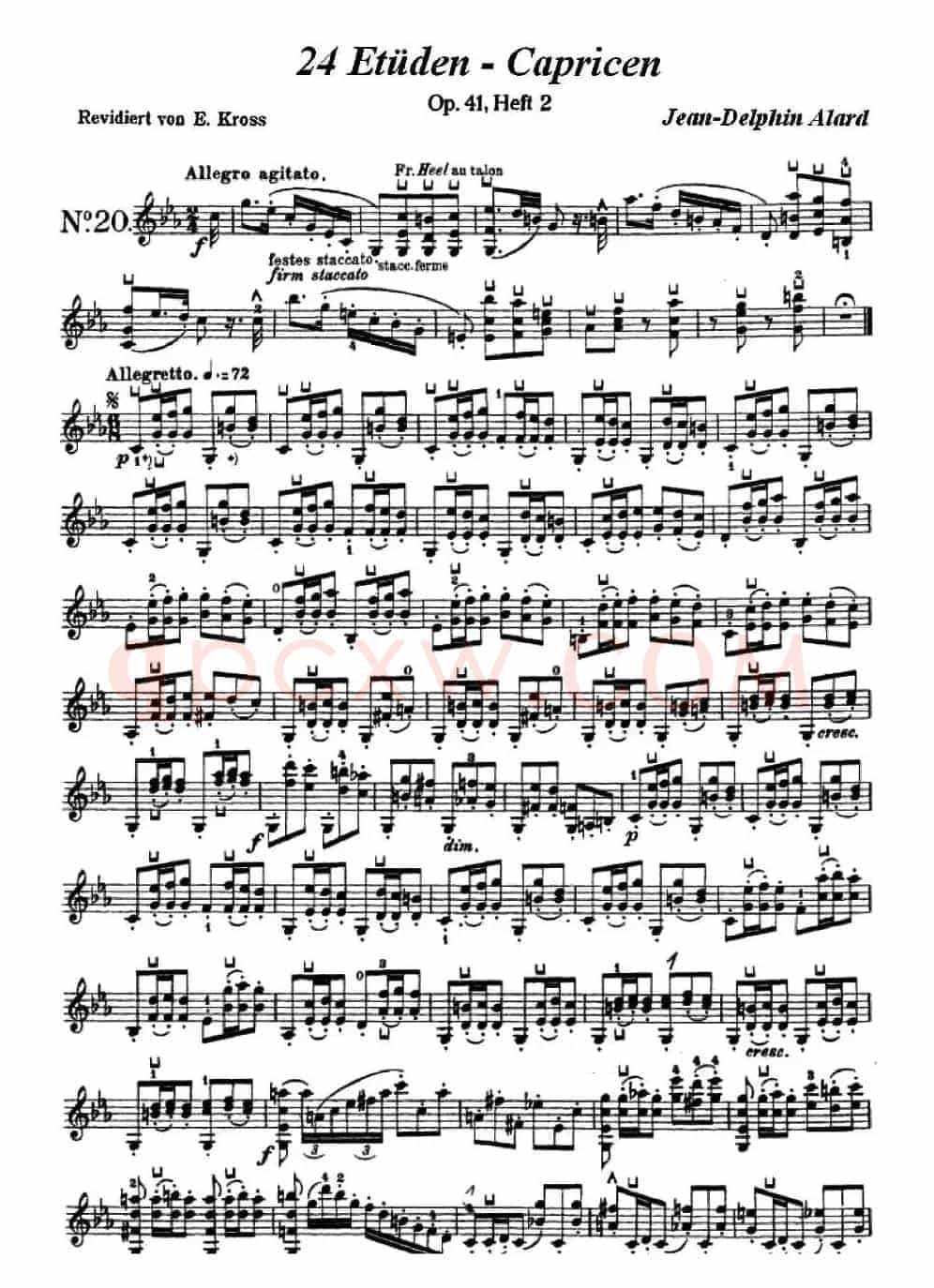让·德尔菲·阿拉尔-12首小提琴隨想练习曲之20