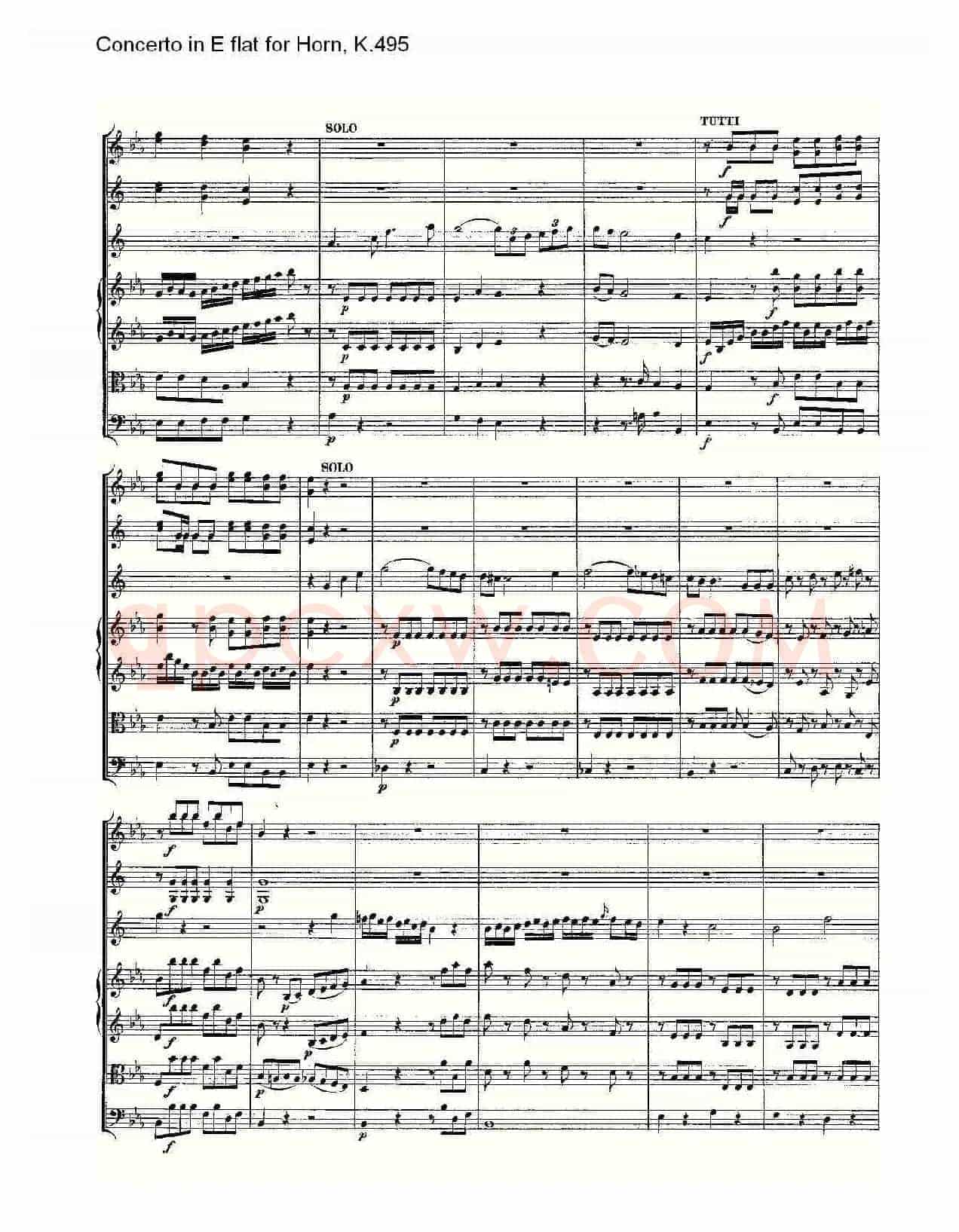 Concerto in E flat for Horn, K.495(Eb调法国号协奏曲, K.4)