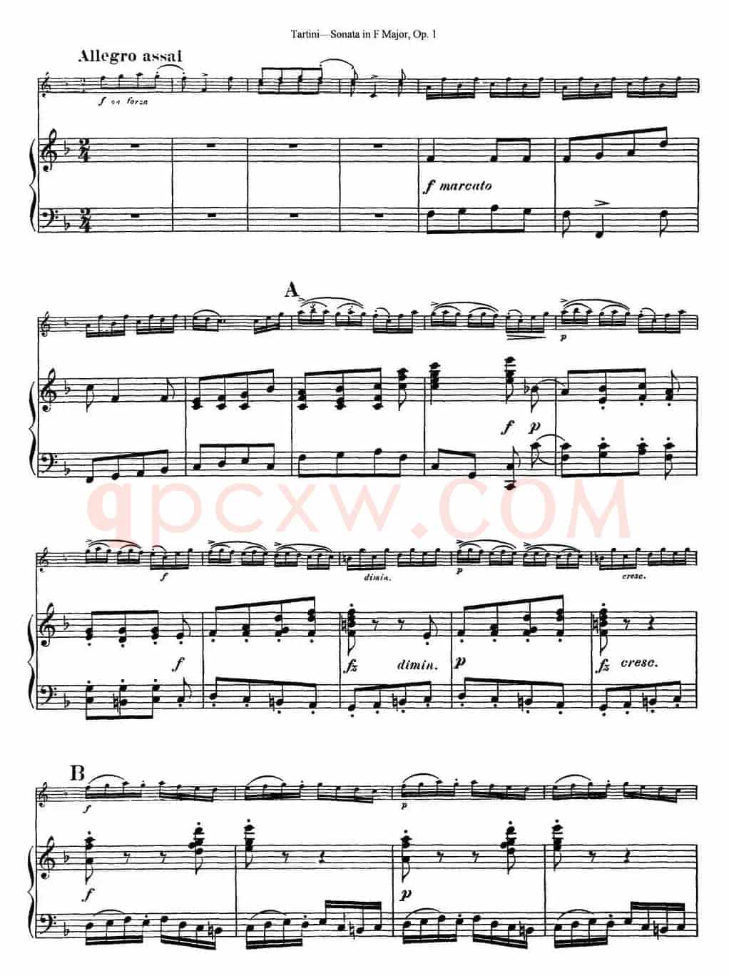 Violin Sonata in F Major Op.1（小提琴+钢琴伴奏）