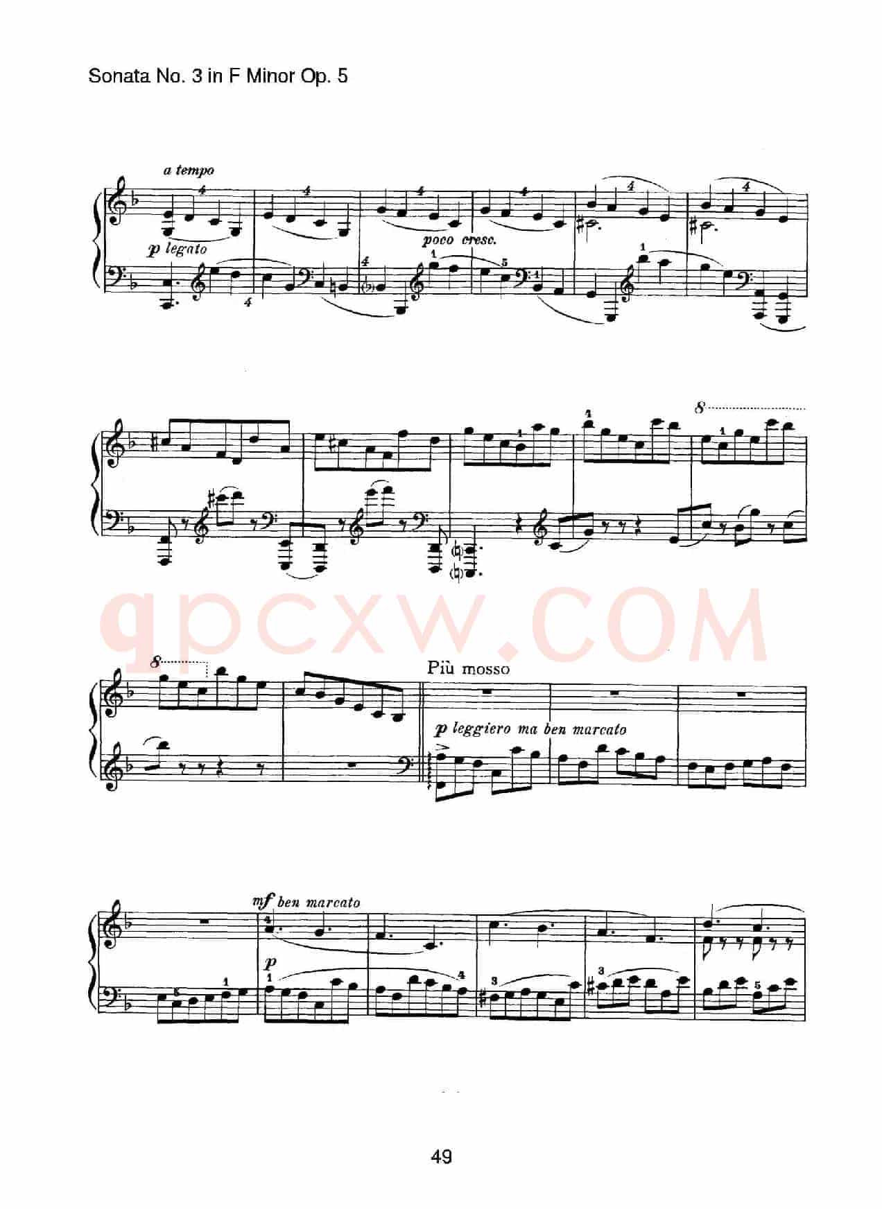 Piano Sonata No.3 in f Minor Op.5(f小调第三钢琴奏鸣曲)