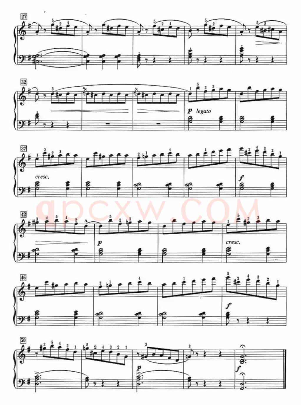 50首莱蒙钢琴练习曲 作品37（NO.7）
