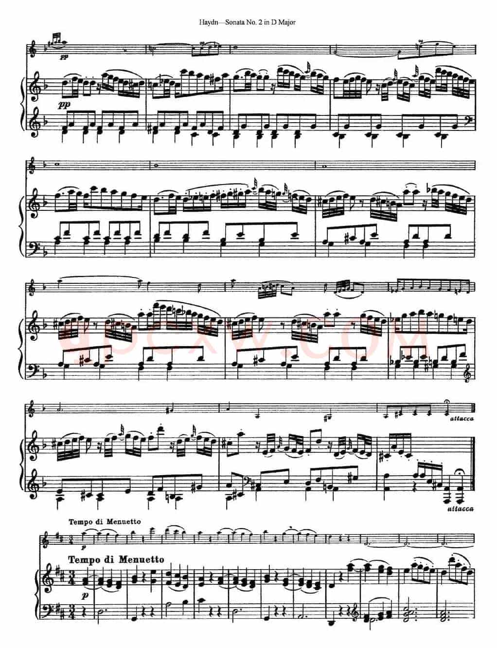 Violin Sonata No.2 in D Major（小提琴+钢琴伴奏）
