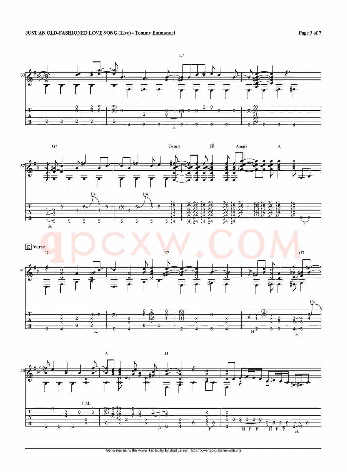 tommy emmanuel：just an old fashioned love song（指弹吉他）