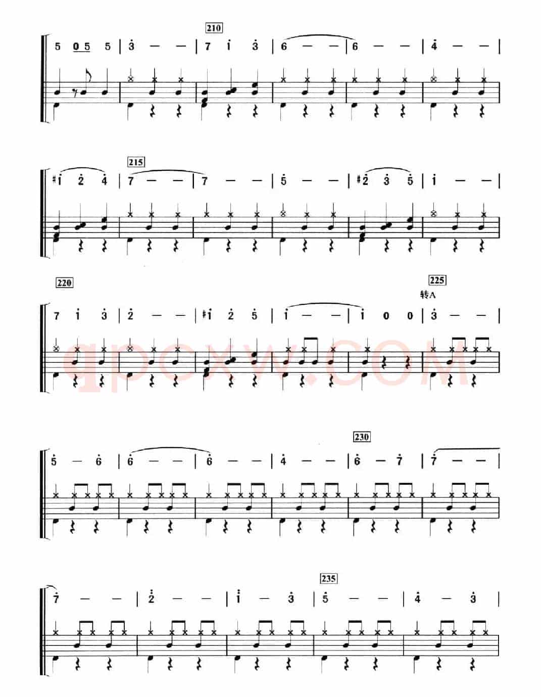 [法]溜冰圆舞曲（架子鼓、简谱+鼓谱）