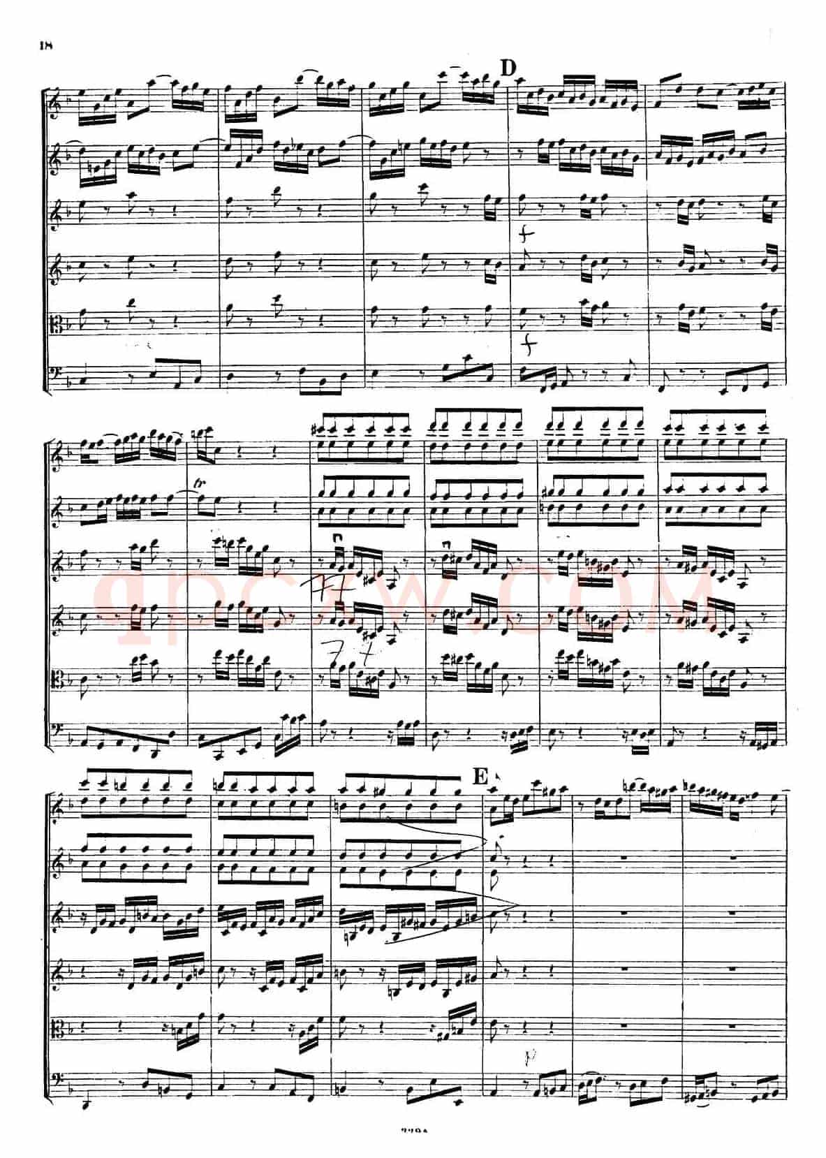CONCERTO A DUE VIOLINI.（巴赫D小调二重协奏曲总谱）
